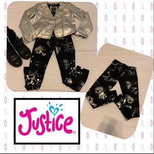Justice sliver splash leggings!